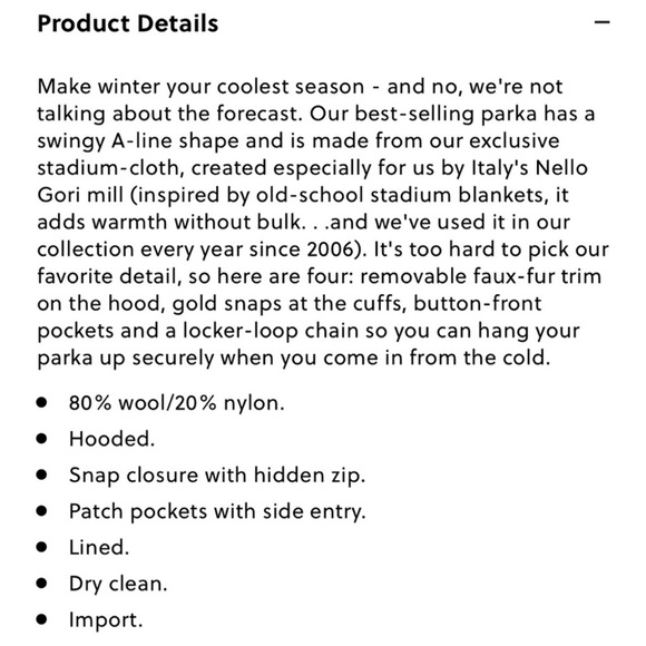 J. Crew Chateau Parka in Italian Stadium Cloth Wool by Nello Gori - Picture 7 of 8